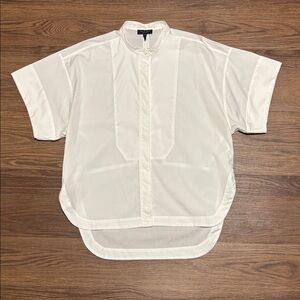 rag & bone Ivory High-Low Short Sleeve Popover Shirt Size M